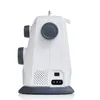 The back view of a white and gray sewing machine against a white background. Produktbild-Vorschau