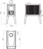 Technical drawings of a fireplace with dimensions. Podgląd zdjęcia produktu