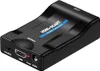 A black HDMI to SCART converter adapter with labels and ports visible. Náhľad obrázku produktu