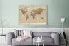 MuchoWow® - Leinwandbilder - Weltkarte - Vintage - Braun, Produktbild-Vorschau 2