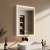 A modern bathroom vanity with a lighted medicine cabinet above a sink. Podgląd zdjęcia produktu