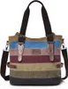 Damen Handtasche, Canvas Tasche Multi-Color Streifen Produktbild-Vorschau 1