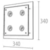 LED Deckenleuchte, 4 flammig, Chrom, Glas, L 34cm, 2er Set Produktbild-Vorschau 15