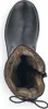A top-down view of a black leather boot with a fur lining. Podgląd zdjęcia produktu