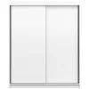 Schwebetürenschrank Kleiderschrank Schrank 160 cm Weiß/Weiß Produktbild-Vorschau 3