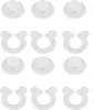 A collage of multiple white plastic clips for securing a duvet or comforter inside its cover. Voir les images du produit