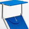 Close-up of a blue beach chair with a sunshade. Produktbild-Vorschau