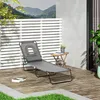 Outsunny Sonnenliege klappbar Gartenliege mit Kopfkissen, Produktbild-Vorschau 2