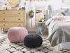 BELIANI Pouf růžový 100% bavlna kulatý Ø50 cm elegantní Náhled obrázku produktu 2