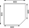 Vogue Arbeitstisch 900x800x600mm Eckelement mit Aufkantung Produktbild-Vorschau 8