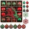 Weihnachtskugeln-Set, 40 Stück, unzerbrechlich, rot-grün, Rentier-Motiv Productafbeelding-voorbeeld