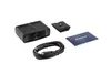 A black Elgato Facecam Pro webcam is displayed with its accessories on a white background. Produktbild-Vorschau
