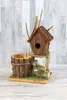 Holz Vogelhaus mit Blumentopf - Höhe ca. 32 cm Produktbild-Vorschau 2