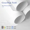 Rolled up sheets of paper, with text overlay describing page yield. Produktbild-Vorschau