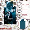 A collage of images showcasing Harry Potter themed bedding, including product shots, feature callouts, and a smaller image of the reversible design. Produktbild-Vorschau