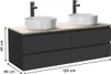 Mobile bagno sospeso Sorrento da 120 cm con doppio lavabo Anteprima dell’immagine prodotto 3