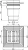 AlcaDrain Bodenablauf 150×150/110 mm mit einem senkrechten Produktbild-Vorschau 3