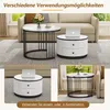 Merax 2-teiliges Couchtisch-Set Weiß in Nestform, runde Produktbild-Vorschau 8