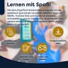Children interacting with a tablet, surrounded by icons representing different app categories. Produktbild-Vorschau