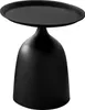 A black side table with a tray-like top and a bulbous base, presented against a white background. Podgląd zdjęcia produktu