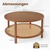 COSTWAY Ronde salontafel, diameter 80 cm, houten salontafel Productafbeelding-voorbeeld 3