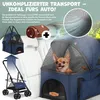 LOVPET® Carrello per cani 2 in 1: passeggino, trasportino e Anteprima dell’immagine prodotto 4