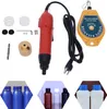 A collage of a capping machine, a spring balance, and various plastic bottles. Voir les images du produit