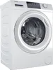 A white Haier front-loading washing machine shown from a diagonal angle. Produktbild-Vorschau