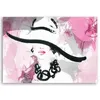 Leinwandbild frau mit glamour-hut 120x80 cm Feeby rosa Produktbild-Vorschau 3