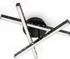 A modern LED ceiling light with multiple intersecting arms, each featuring integrated LED strips and a sparkling decorative effect. Anteprima dell’immagine prodotto