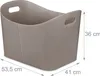 Relaxdays Košík na drevo z umelej kože XL, pevný košík na Náhľad obrázku produktu 4
