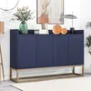 A navy blue sideboard with a gold frame is shown in a room setting. Náhled obrázku produktu