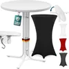 CASARIA® Table haute pliable blanche avec housse noire Voir les images du produit 1