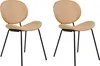 BELIANI Esszimmerstühle 2er Set Sandbeige aus Kunstleder Produktbild-Vorschau 1