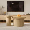 okwish  Couchtisch，Zwei runde Tische，runder Produktbild-Vorschau 2
