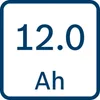 A square image with a white background and a dark blue border. The number "12.0" is displayed prominently in the upper half, with "Ah" below it. Náhľad obrázku produktu