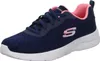 A single navy blue Skechers sneaker with pink accents and a white sole is shown against a white background. Produktbild-Vorschau