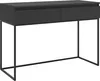 A black desk with two drawers and thin metal legs, shown against a white background. Anteprima dell’immagine prodotto