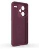 A burgundy phone case is shown from the back, angled slightly to the side, against a white background. Produktbild-Vorschau