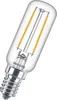 A close-up studio shot of a clear glass LED light bulb with a silver base. Produktbild-Vorschau