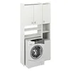 A white laundry cabinet unit with shelves, designed to fit over a washing machine. Náhled obrázku produktu