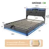Letto imbottito INONEFT, 140x200 cm, con LED e USB, Anteprima dell’immagine prodotto 4