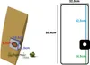 A product image showing vacuum cleaner bags with dimensions and a separate diagram with dimensions. Produktbild-Vorschau