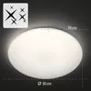 A round, white ceiling light with a starry effect, shown against a dark background with measurement indicators. Produktbild-Vorschau