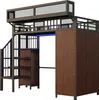 Letto a castello Merax 90x200 cm con armadio e scaletta di Anteprima dell’immagine prodotto 9