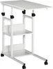 A white adjustable side table with two shelves and wheels, shown against a white background. Anteprima dell’immagine prodotto