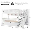 A diagram of a white bunk bed with dimensions and specifications. Anteprima dell’immagine prodotto