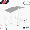 KOTARBAU® Pieskovisko so strechou 100 x 100 cm, drevené, s Náhľad obrázku produktu 3