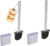 2er Set Klobürste Silikon weiß Wandmontage Silikon Produktbild-Vorschau 1