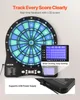 A VEVOR electronic dartboard with its scoring display and USB power supply connection shown. Produktbild-Vorschau